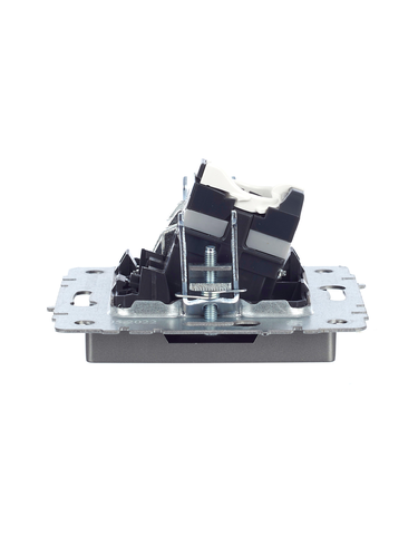 Розетка TV-RJ45 1 пост IEK BRITE сталь, изображение