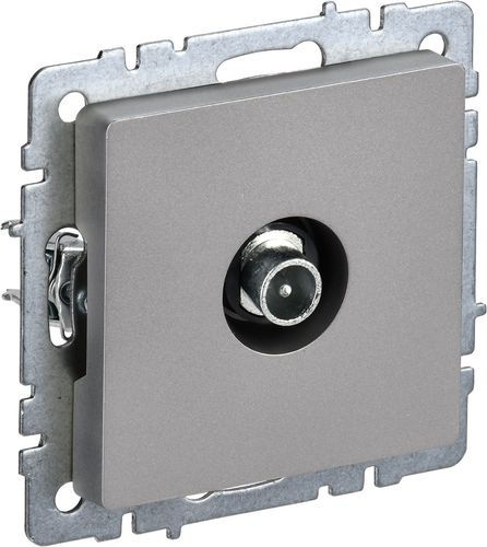 Розетка TV IEK BRITE BR-A10-P-K46 сталь, вид