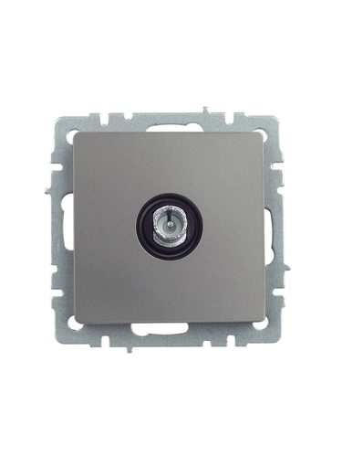 Розетка TV IEK BRITE BR-A10-P-K46 сталь, картинка