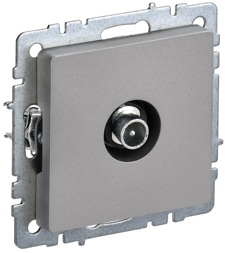 Розетка TV IEK BRITE BR-A10-P-K46 сталь, фотография