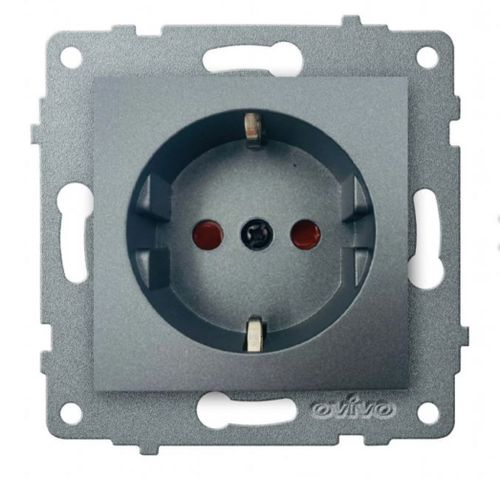 Розетка электрическая OVIVO 600-000311-218 дымчатый, картинка