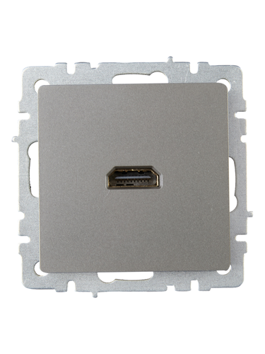 Розетка HDMI 1 пост IEK BRITE сталь, фотография
