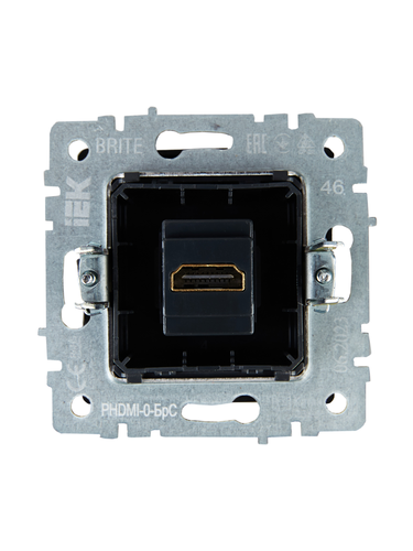 Розетка HDMI 1 пост IEK BRITE сталь, картинка
