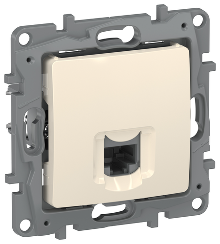 Розетка RJ-45 1 пост Legrand Etika слоновая кость, крупный план