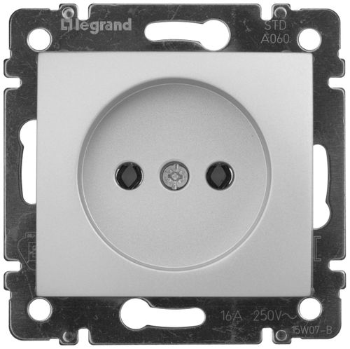 Розетка электрическая 1 пост Legrand Valena алюминий, изображение
