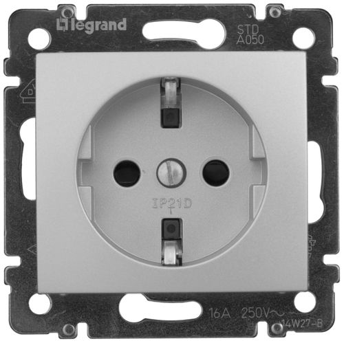 Розетка электрическая Legrand Valena 694343 алюминий, вид