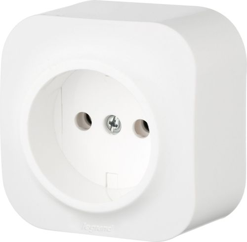 Розетка электрическая 1 пост Legrand Quteo белый, вид
