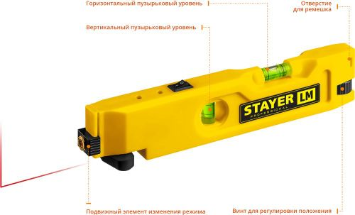 Уровень лазерный Stayer +/-1.5 мм 20 м, изображение
