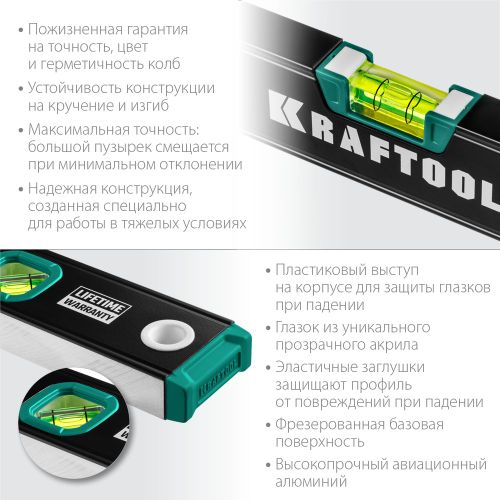 Уровень с зеркальным глазком KRAFTOOL 1500 мм, вид