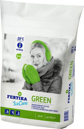 Противогололедный реагент FERTIKA Icecare Green 10 кг, фотография