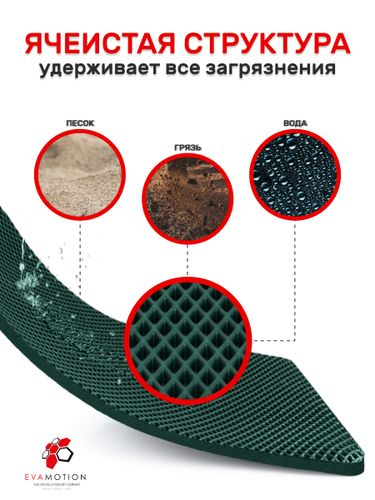 Универсальный коврик Ромб Эва 68×48 см темно-зеленый, фотография