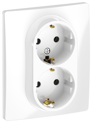Розетка электрическая 2 поста Legrand Etika белый, картинка