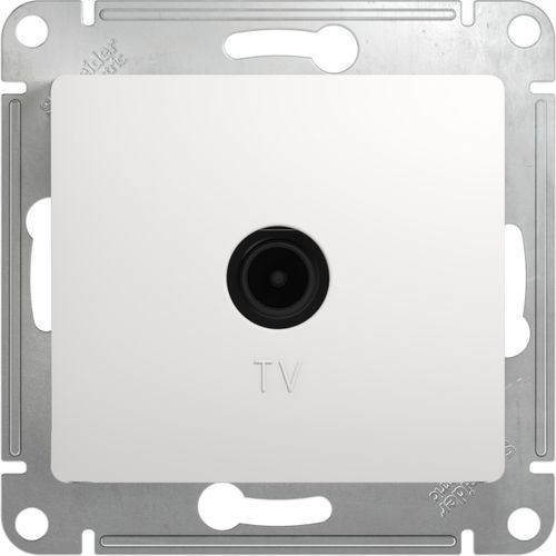 Розетка TV 1 пост Schneider Electric GLOSSА белый, вид