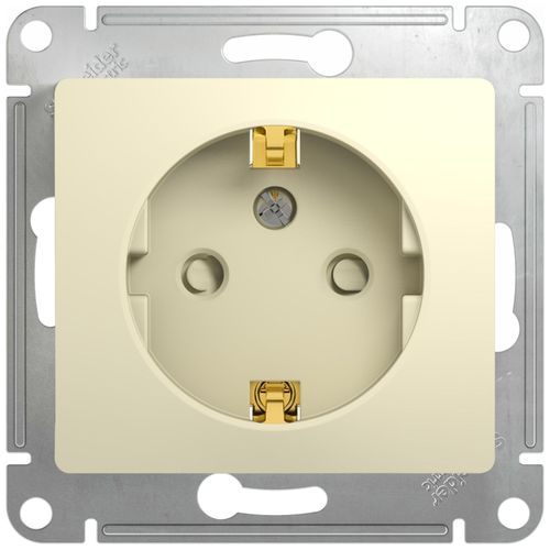 Розетка электрическая 1 пост Schneider Electric GLOSSА кремовый, изображение