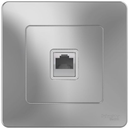 Розетка RJ-11 1 пост Schneider Electric BLANCA алюминий, изображение