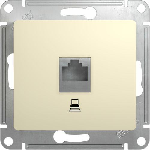 Розетка RJ-45 1 пост Schneider Electric GLOSSА кремовый, вид