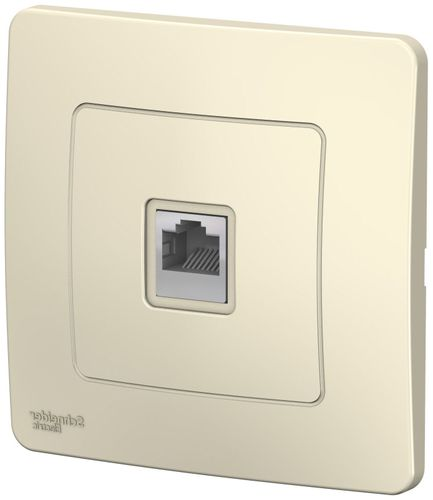 Розетка RJ-11 1 пост Schneider Electric BLANCA молочный, крупный план