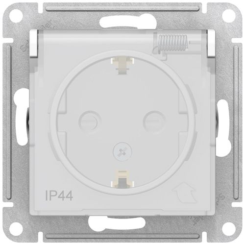 Розетка электрическая Schneider Electric Atlas Design ATN440146 белый, крупный план