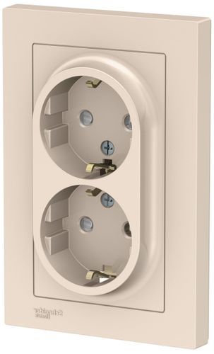Розетка электрическая Schneider Electric Atlas Design ATN000226 бежевый, вид