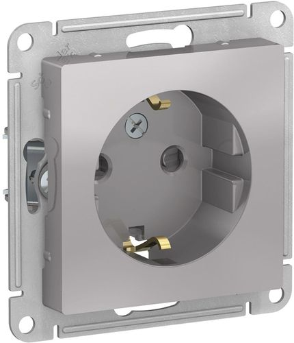 Розетка электрическая Schneider Electric Atlas Design ATN000345 алюминий, фото