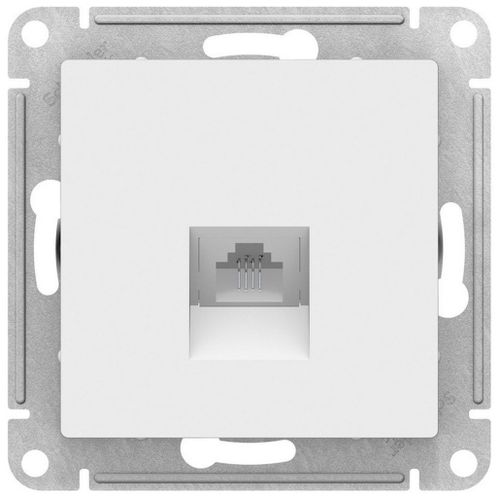 Розетка RJ-11 1 пост Schneider Electric Atlas Design белый, вид