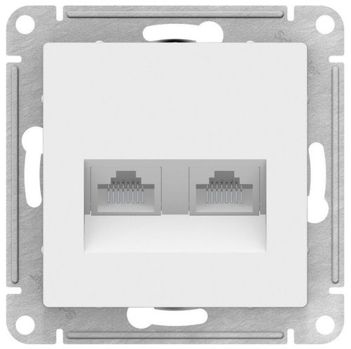 Розетка RJ-45 2 поста Schneider Electric Atlas Design белый, фото
