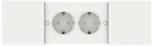 Розетка электрическая 2 поста Schneider Electric Atlas Design белый, крупный план