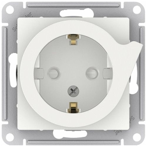 Розетка электрическая 1 пост Schneider Electric Atlas Design белый, фотография
