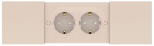 Розетка электрическая 2 поста Schneider Electric Atlas Design бежевый, изображение