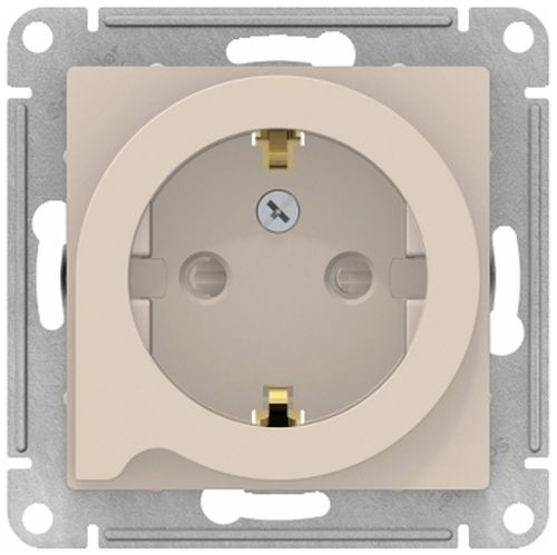 Розетка электрическая 1 пост Schneider Electric Atlas Design бежевый, вид
