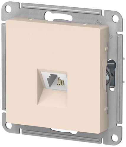 Розетка RJ-11 1 пост Schneider Electric Atlas Design бежевый, вид