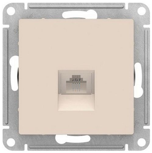 Розетка RJ-11 1 пост Schneider Electric Atlas Design бежевый, фото