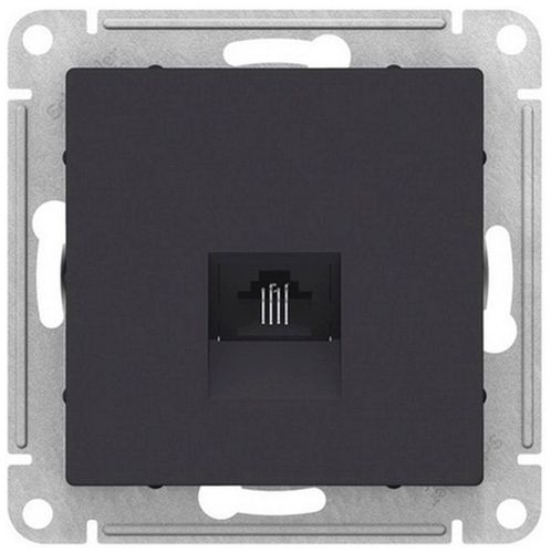 Розетка RJ-11 1 пост Schneider Electric Atlas Design карбон, детальное фото