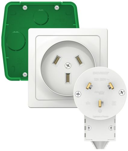 Розетка электрическая 1 пост Schneider Electric BLANCA белый, крупный план