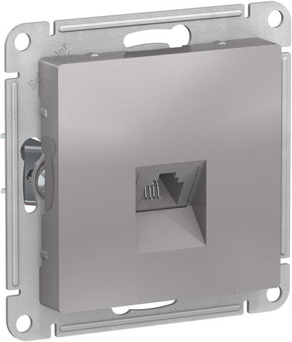 Розетка RJ-11 1 пост Schneider Electric Atlas Design алюминий, вид