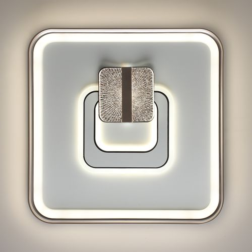 Светильник Lumion Piko Gemini, LED 85Вт, 3000-6500K, 490х490, IP20, пульт ДУ, металл/акрил, Белый, крупный план