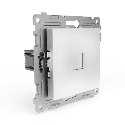 Розетка RJ-11 1 пост TOKOV ELECTRIC PIXEL белый, фотография