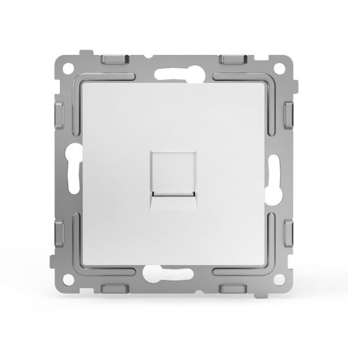 Розетка RJ-11 1 пост TOKOV ELECTRIC PIXEL белый, фотография