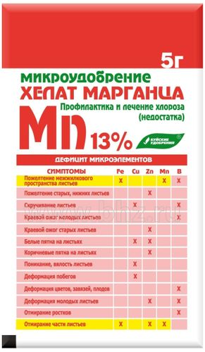 Удобрение минеральное Хелат марганца универсальное 5 г, вид