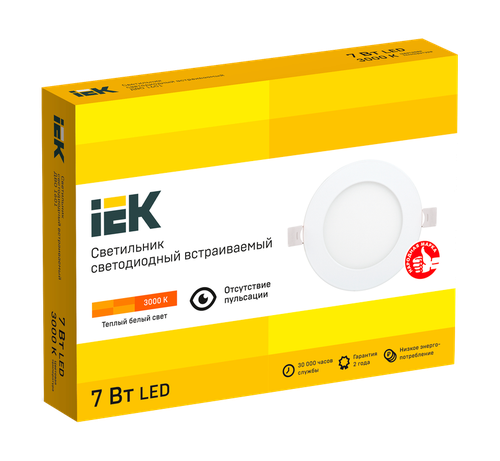 Светильник IEK СВЕТ-К белый 3000к 7вт круг ip20 119x26, детальное фото
