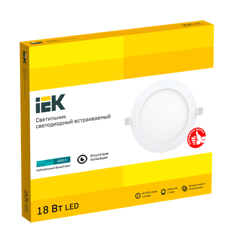 Светильник IEK СВЕТ-К 4000к 18вт круг ip20 белый 228x233, картинка