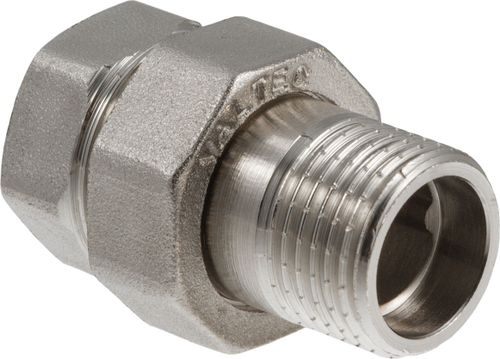 Сгон прямой латунь никелированная VALTEC 1/2"х 15 мм, вид