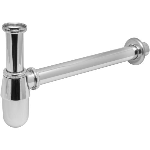 Сифон для умывальника круглый 1.1/4" с трубкой 32 хром металл, детальное фото