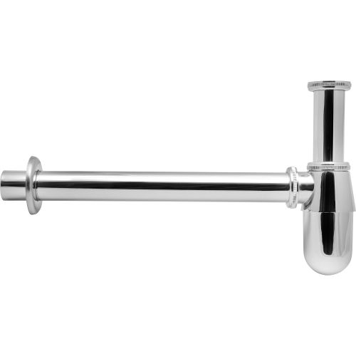 Сифон для умывальника круглый 1.1/4" с трубкой 32 хром металл, детальное фото