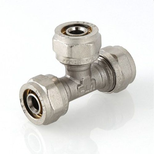 Тройник латунь никелированный VALTEC 20х16х20 мм, фотография