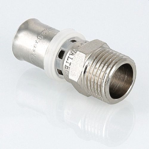 Соединитель латунь никелированный VALTEC VTm.201.N 3/4" х 16 мм, фото