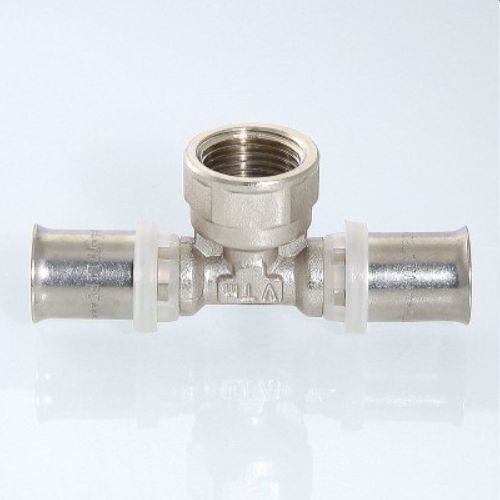 Тройник латунь никелированный VALTEC VTm.232.N 16 х 1/2" х 16 мм, фото