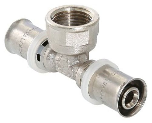 Тройник латунь никелированный VALTEC VTm.232.N 16 х 1/2" х 16 мм, вид