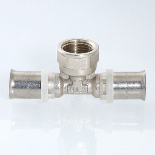 Тройник латунь никелированный VALTEC VTm.232.N 16 х 1/2" х 16 мм, картинка