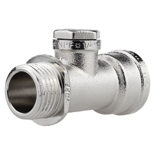 Тройник под манометр 1/2" х 1/4" х 1/2" в/в/н с ограничителем MPF, фото